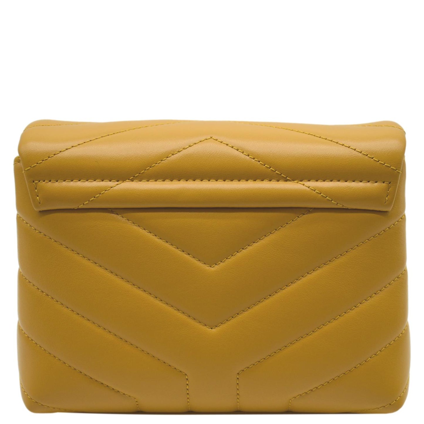 SAINT LAURENT Mini Loulou Leather Crossbody Bag Yellow