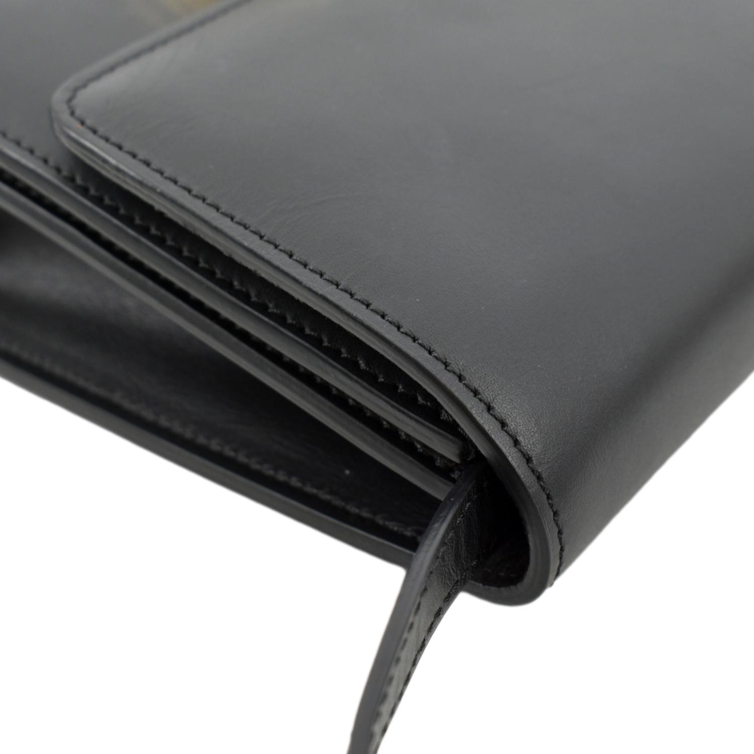 FENDI Fab Leather Crossbody Bag Black