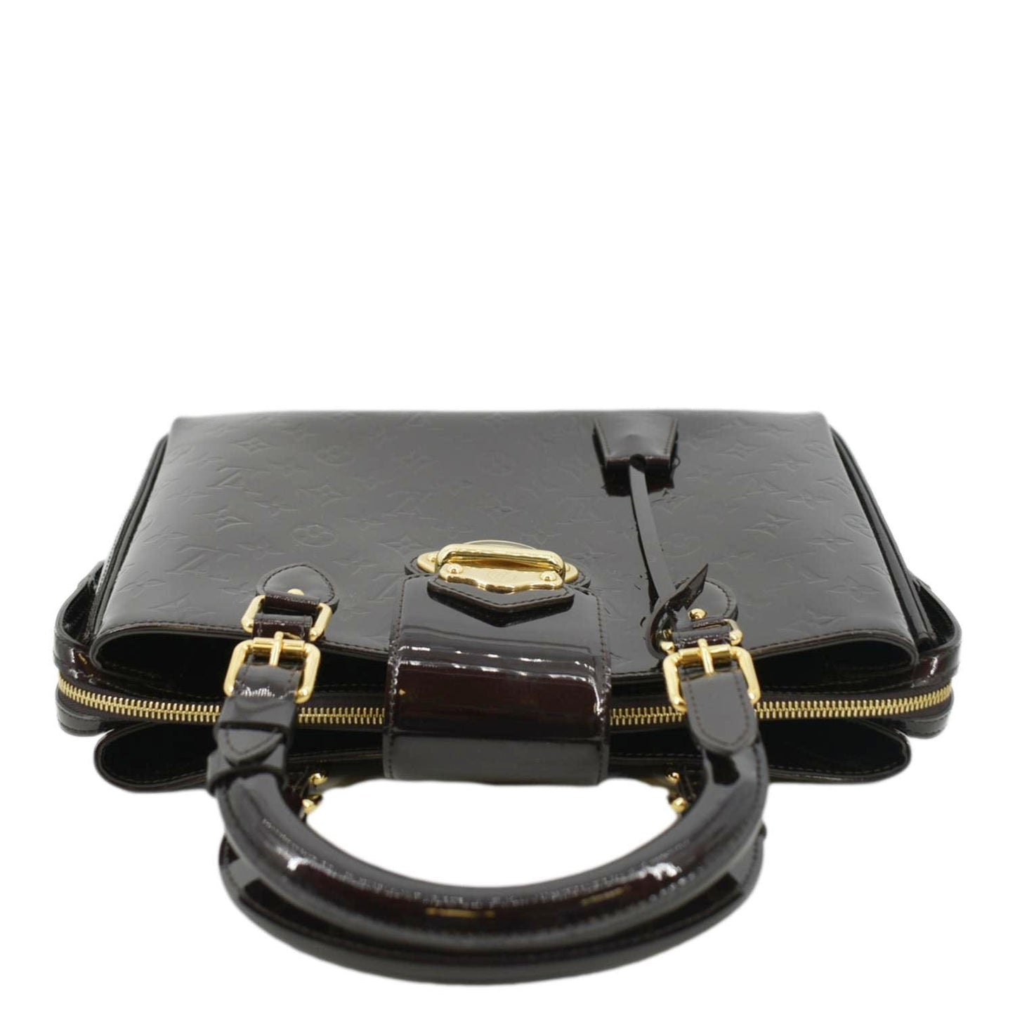 LOUIS VUITTON Melrose Avenue Monogram Vernis Leather Satchel Bag Amarante