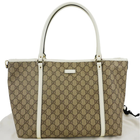 GUCCI Joy Medium GG Supreme Canvas Tote Bag Beige 197953