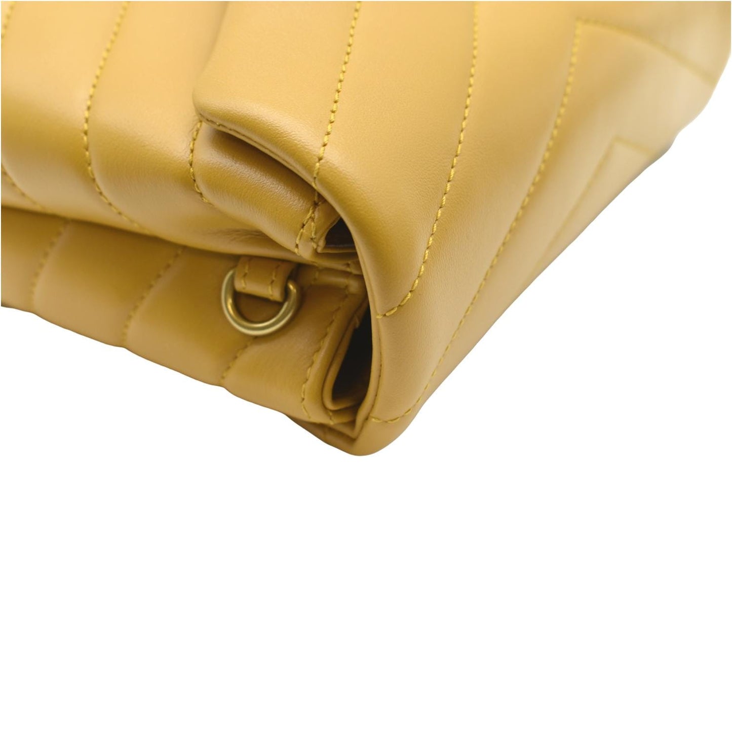 SAINT LAURENT Mini Loulou Leather Crossbody Bag Yellow