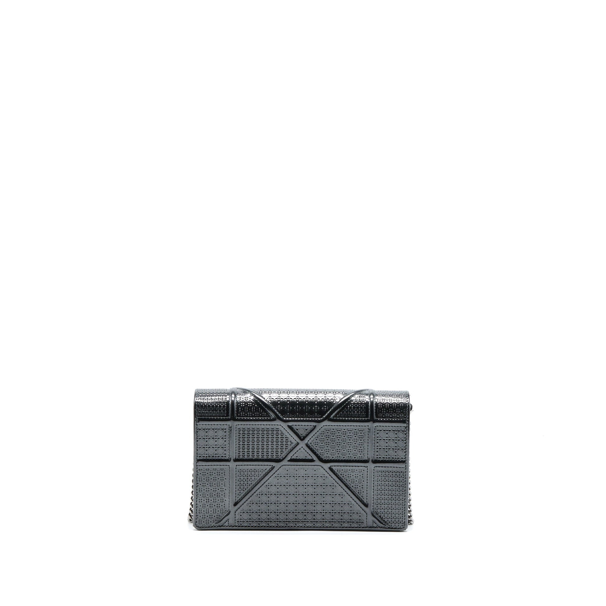 Dior Diorama Wallet On Chain Metallic Grey