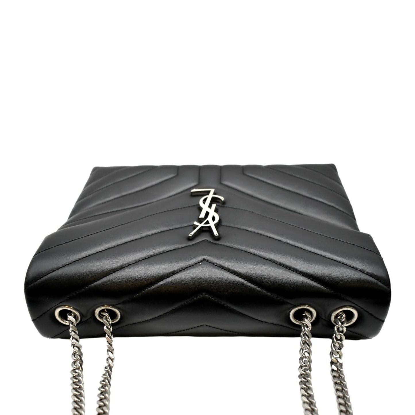 SAINT LAURENT Medium Loulou Matelasse Leather Chain Shoulder Bag Black
