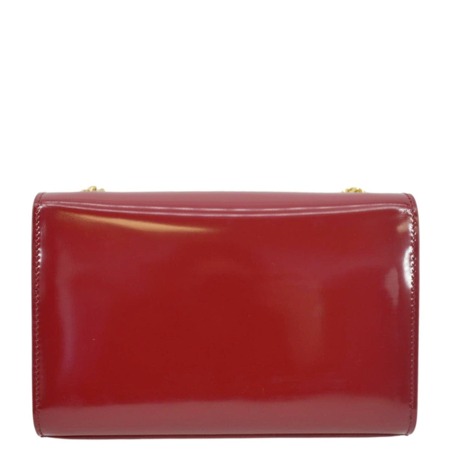 SAINT LAURENT Kate Leather Chain Clutch Crossbody Bag Red