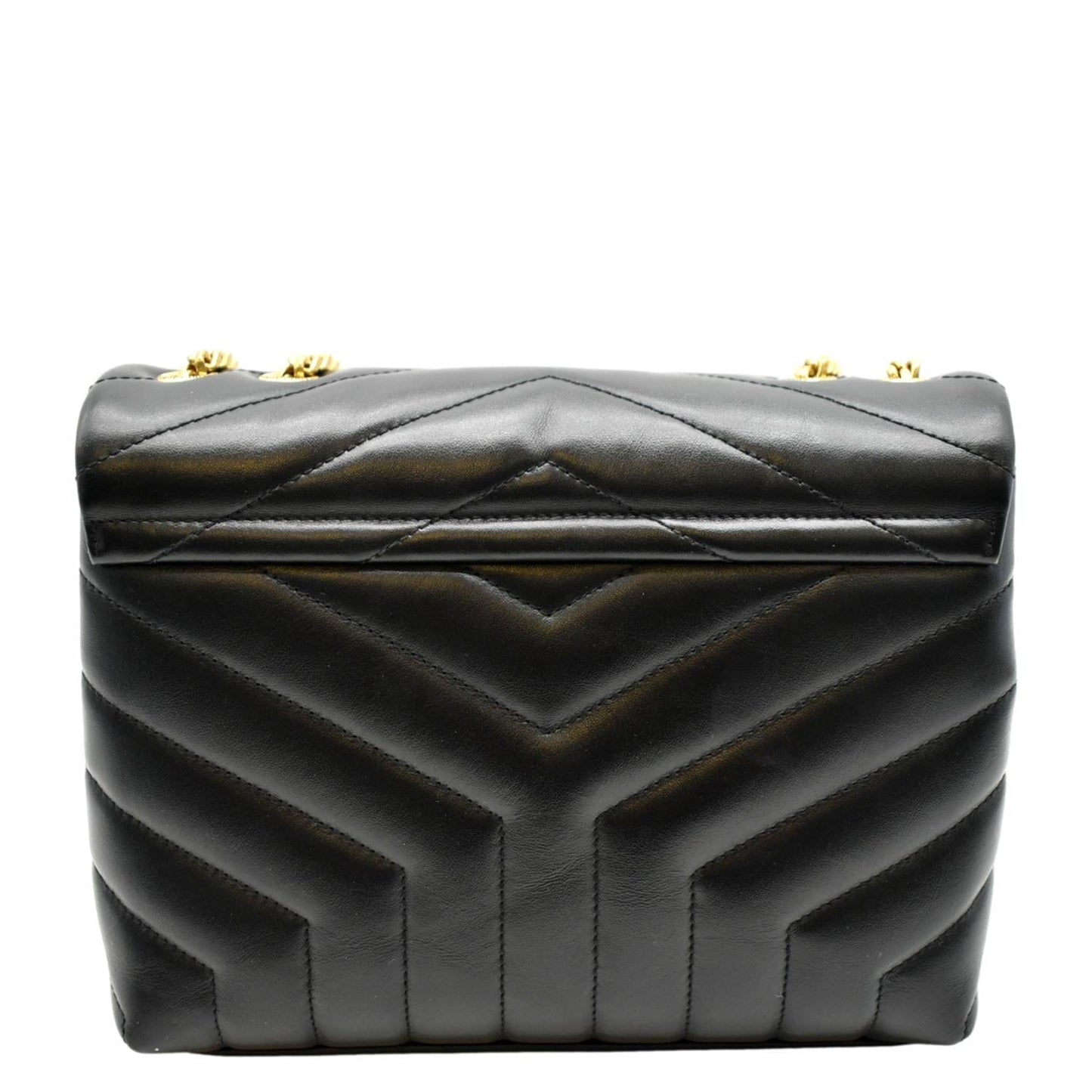 SAINT LAURENT Loulou Small Matelasse Leather Chain Shoulder Bag Black
