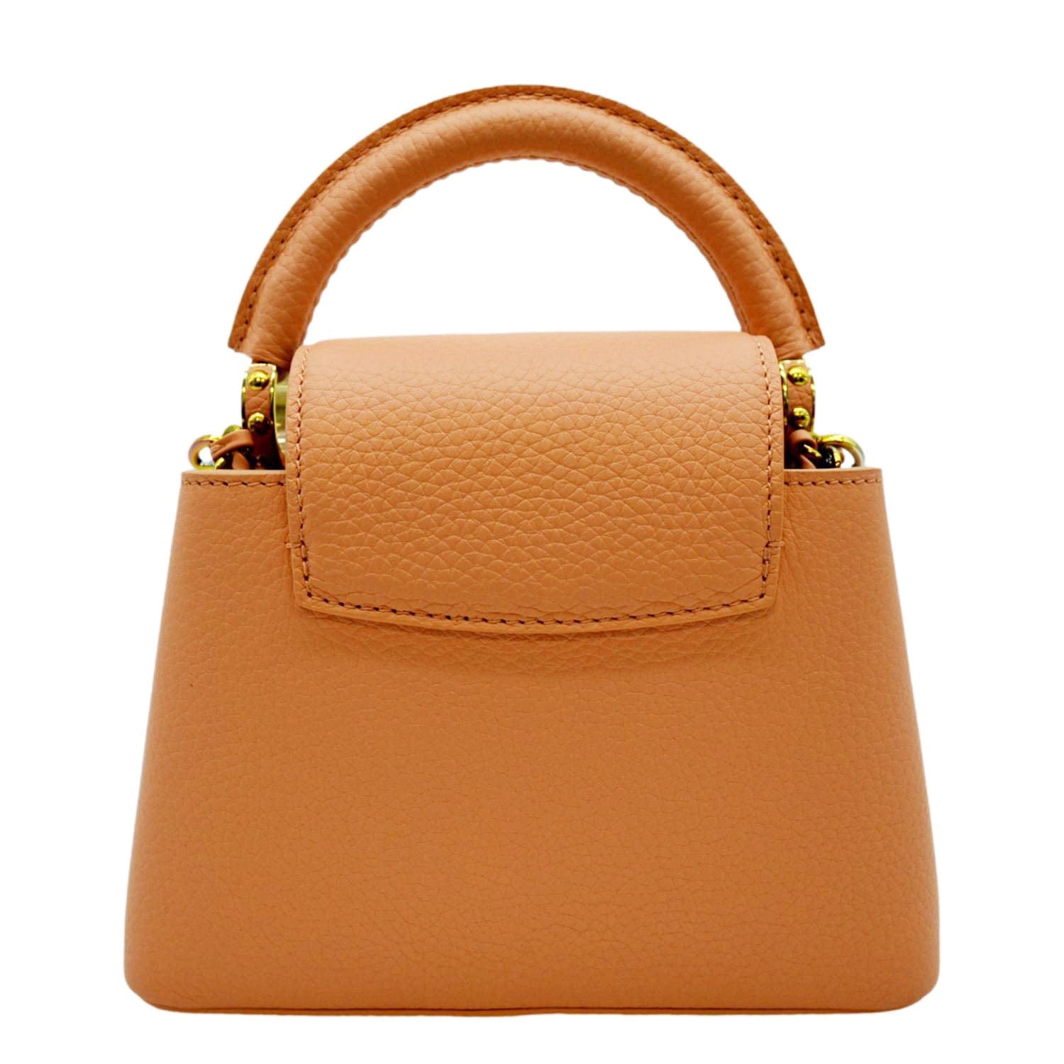 LOUIS VUITTON Capucines Mini Taurillon Python Leather Satchel Bag Topaze