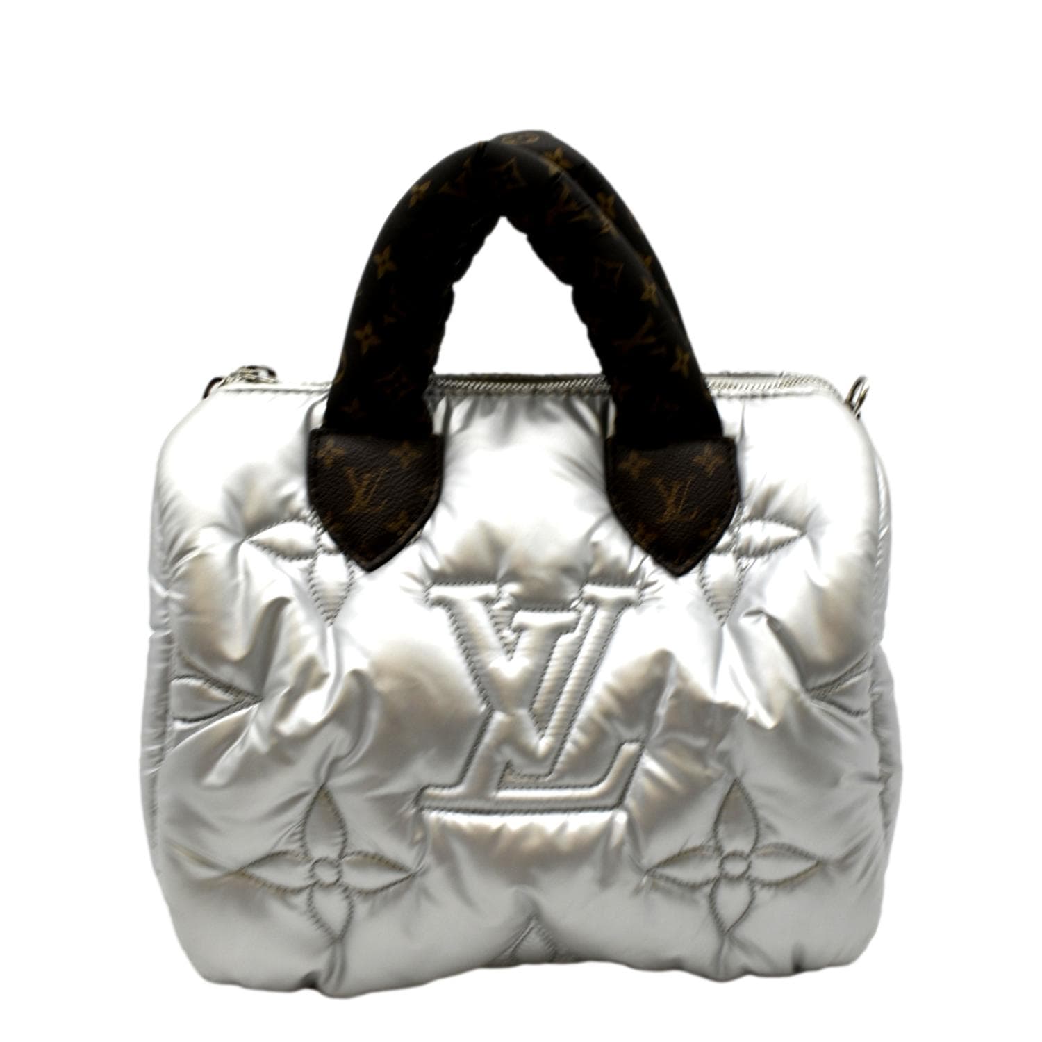 LOUIS VUITTON Bandouliere 25 Econyl Nylon Pillow Shoulder Bag Silver