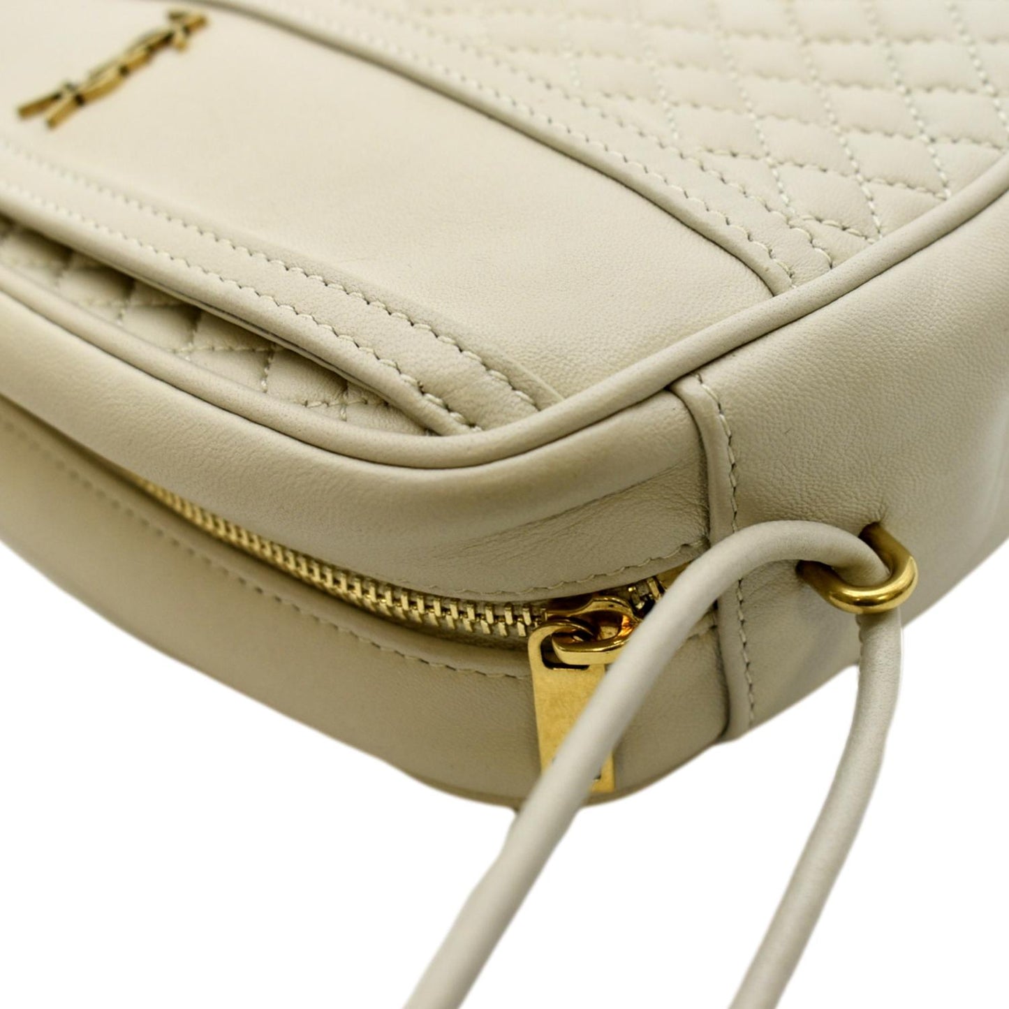 SAINT LAURENT Victoire Camera Shoulder Bag Creme