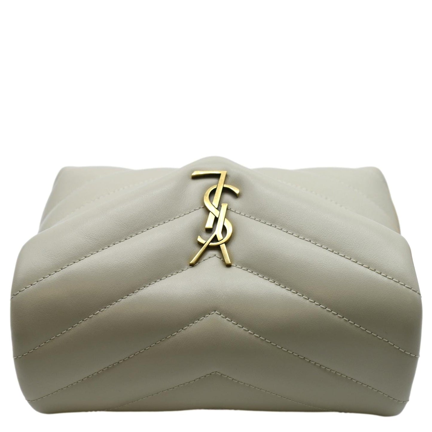 SAINT LAURENT Toy Loulou Matelasse Leather Crossbody Bag Ivory