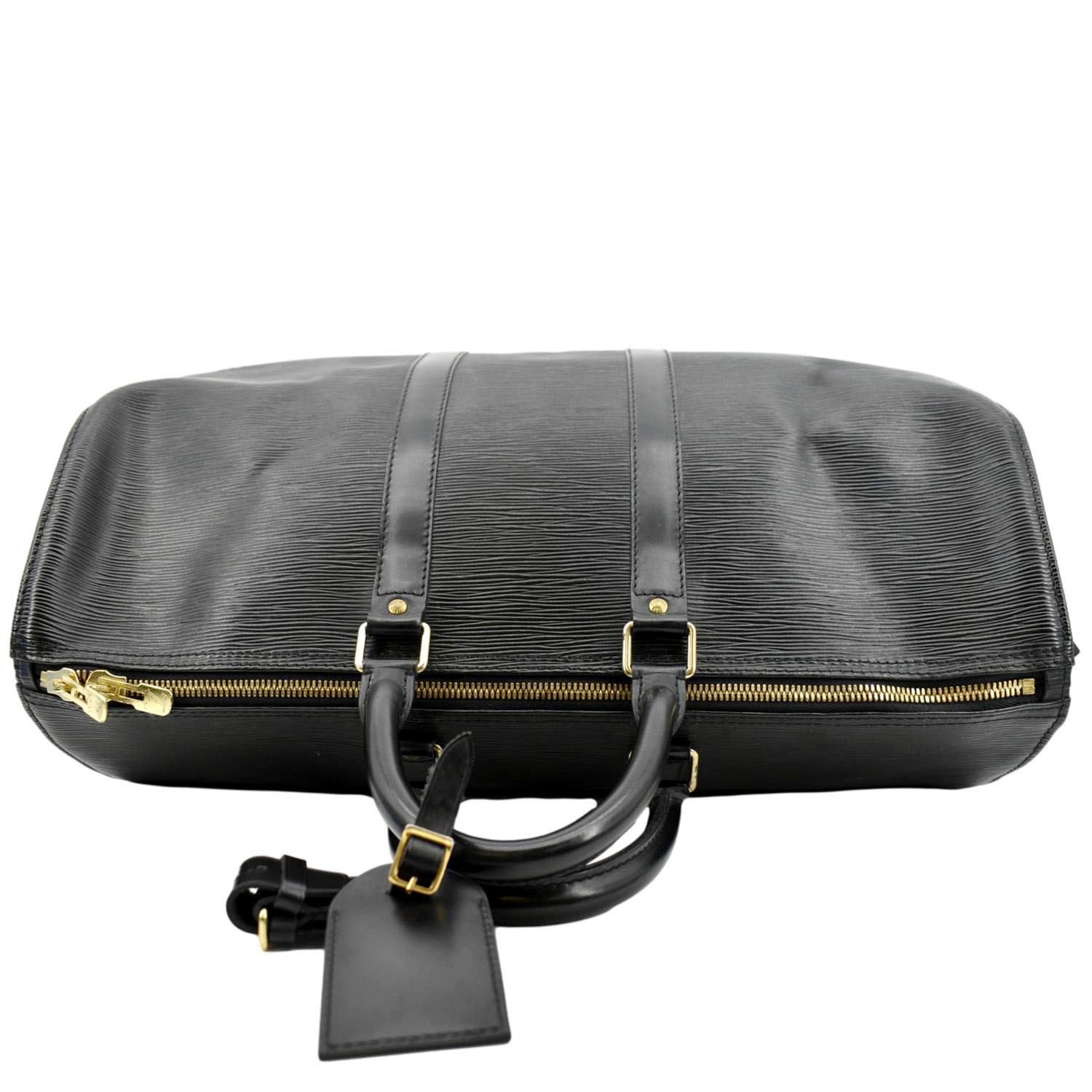 LOUIS VUITTON Keepall 45 Epi Leather Travel Bag Black