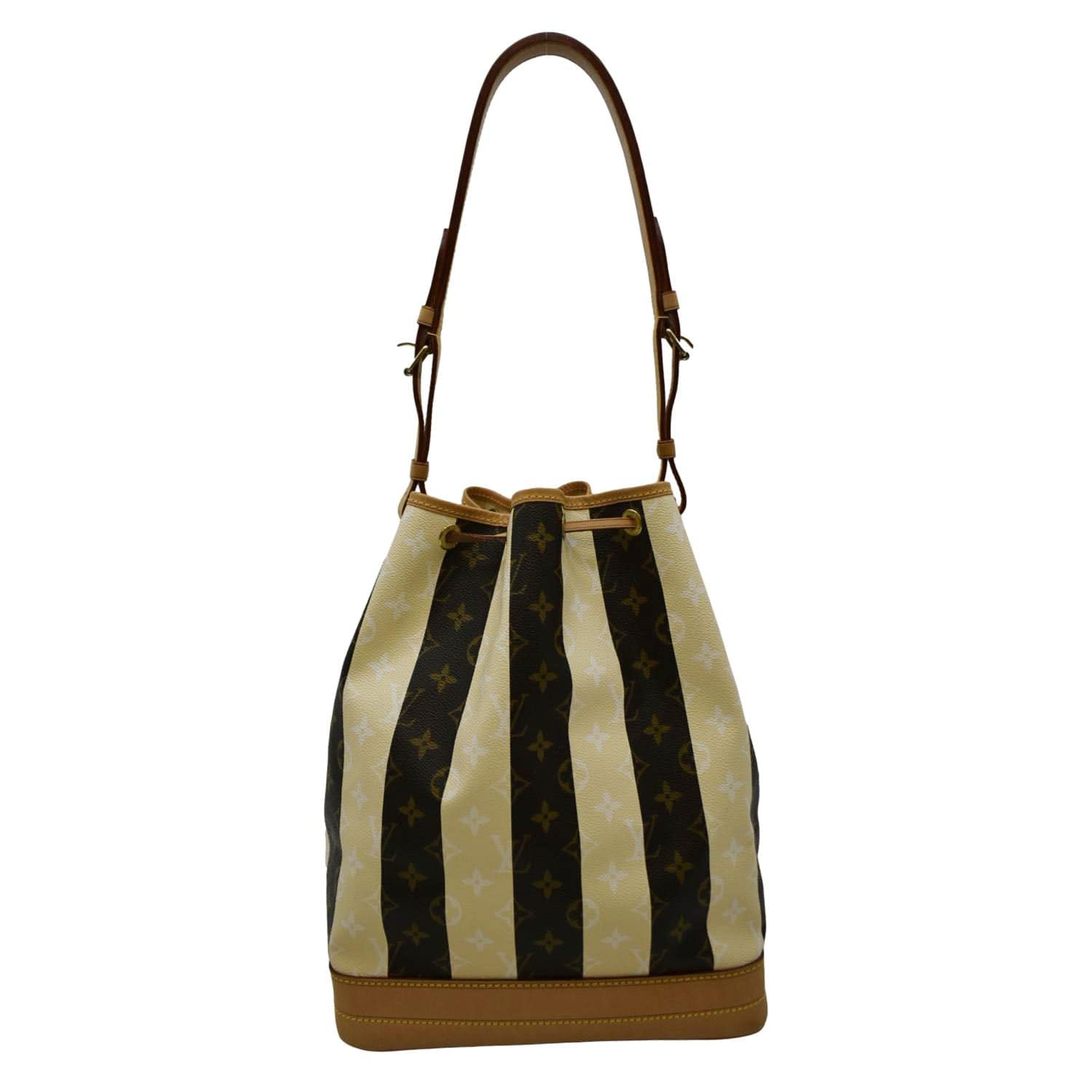 LOUIS VUITTON Noe Monogram Rayures Shoulder Bag Ivory