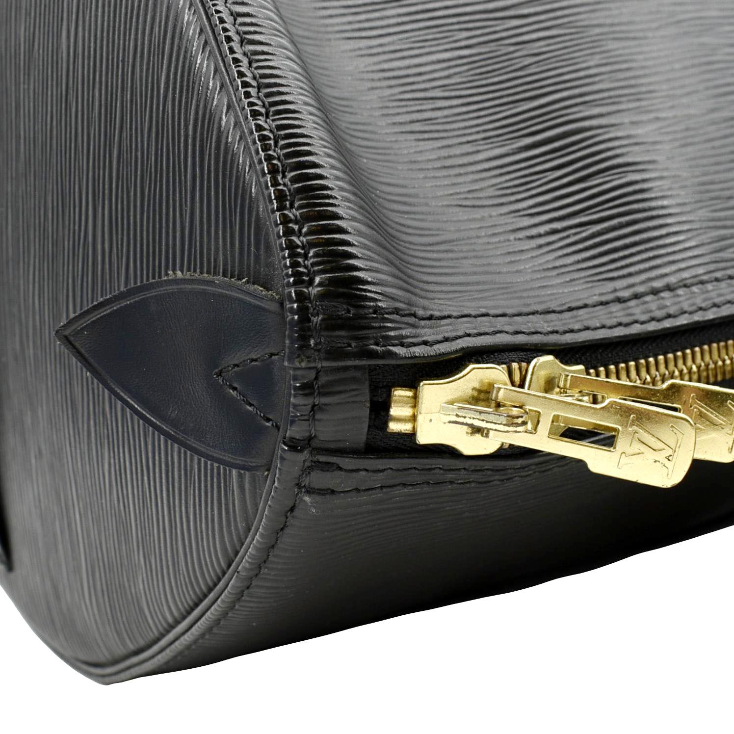 LOUIS VUITTON Keepall 45 Epi Leather Travel Bag Black