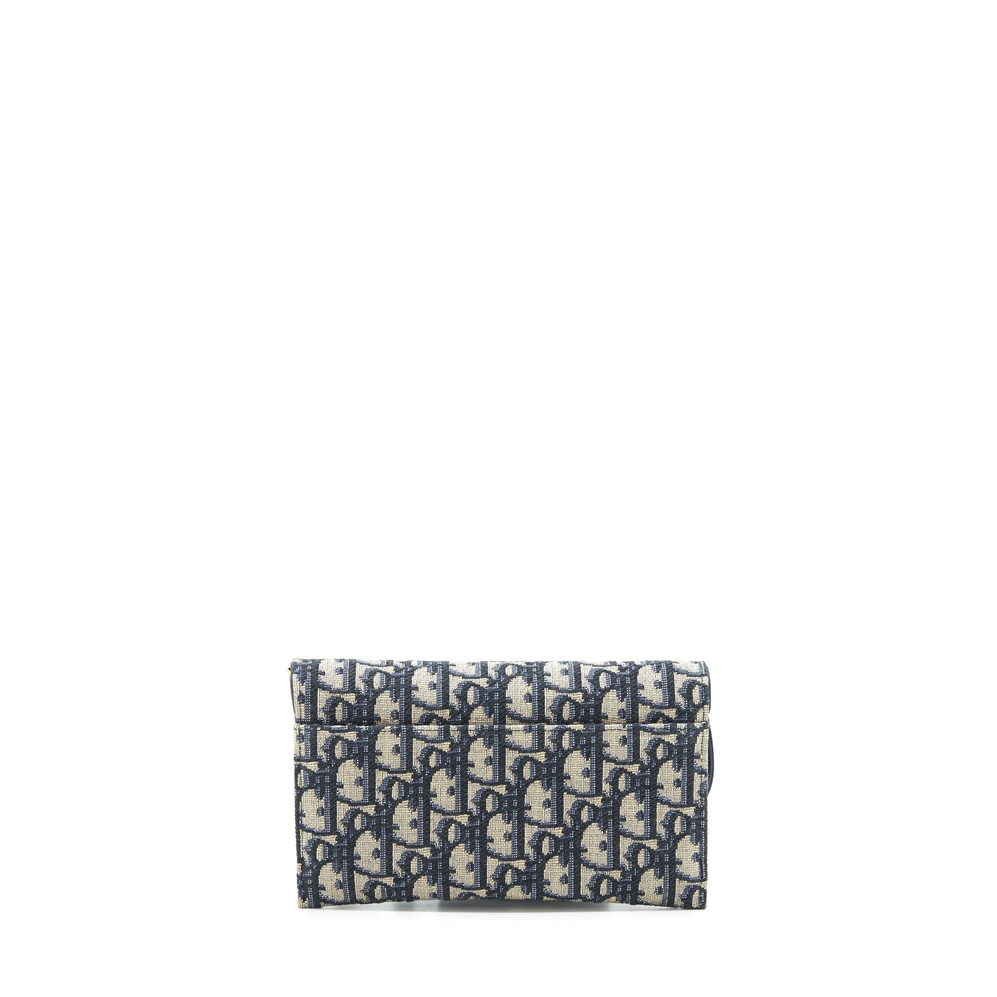 Dior Saddle Wallet On Chain Blue Oblique Jacquard