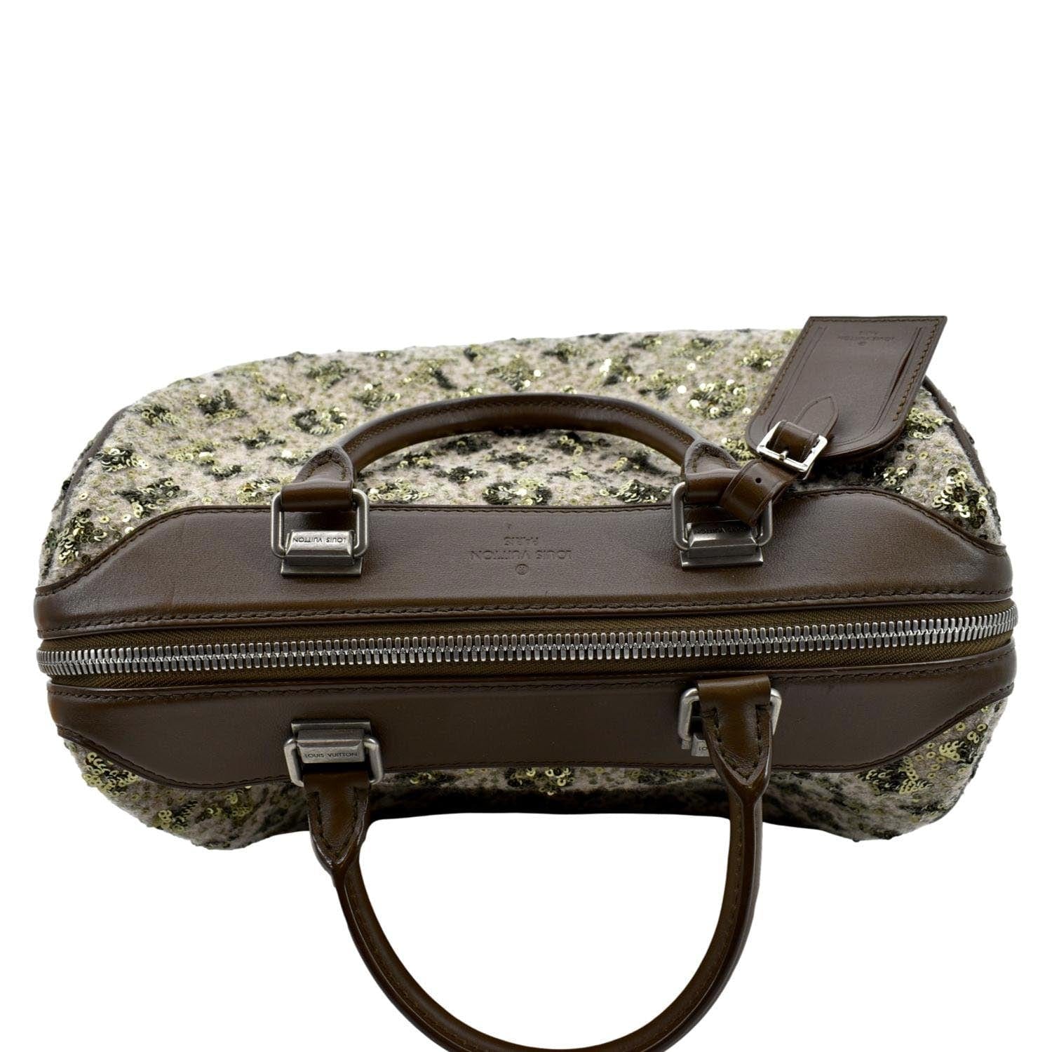 LOUIS VUITTON Sunshine Express 30 Monogram Sequin Satchel Bag Khaki
