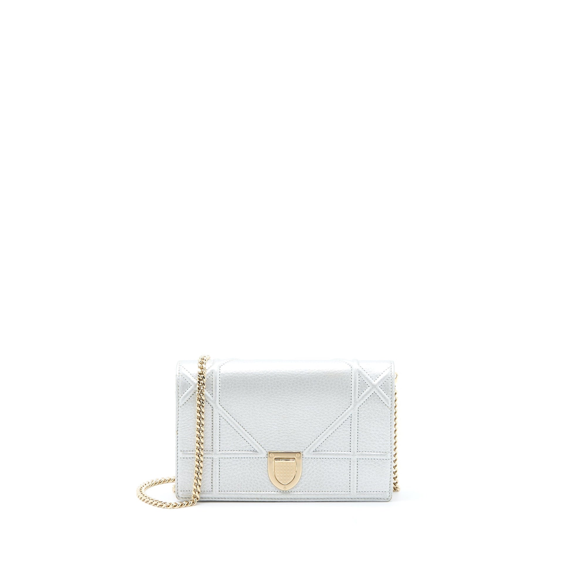 Dior Diorama Wallet on Chain Calfskin Silver