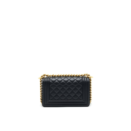 Chanel small boy Bag Calfskin Black with serial27