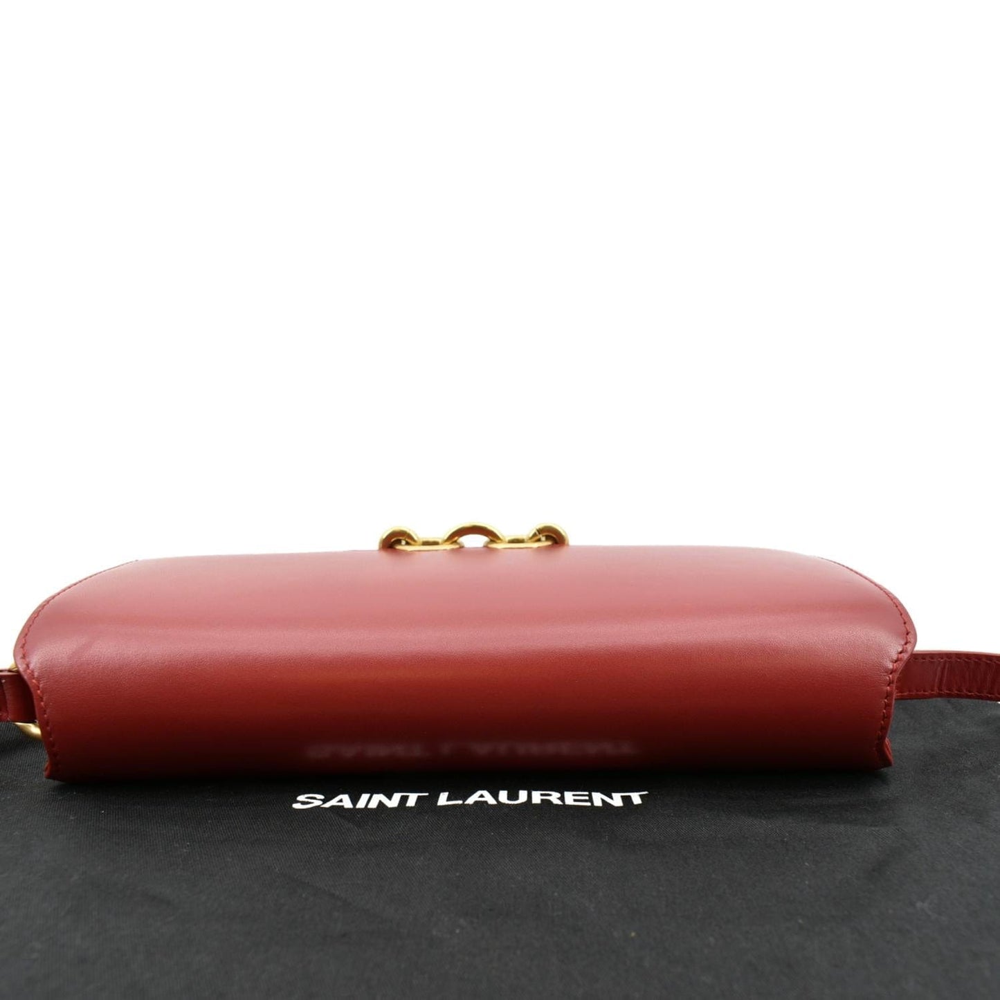 SAINT LAURENT Le Maillon Smooth Leather Shoulder Bag Red