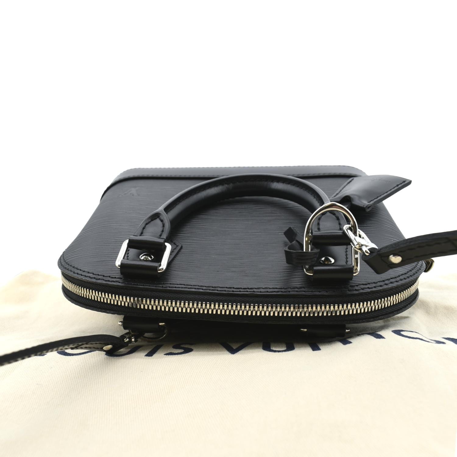 LOUIS VUITTON Alma BB Epi Leather Satchel Crossbody Bag Black
