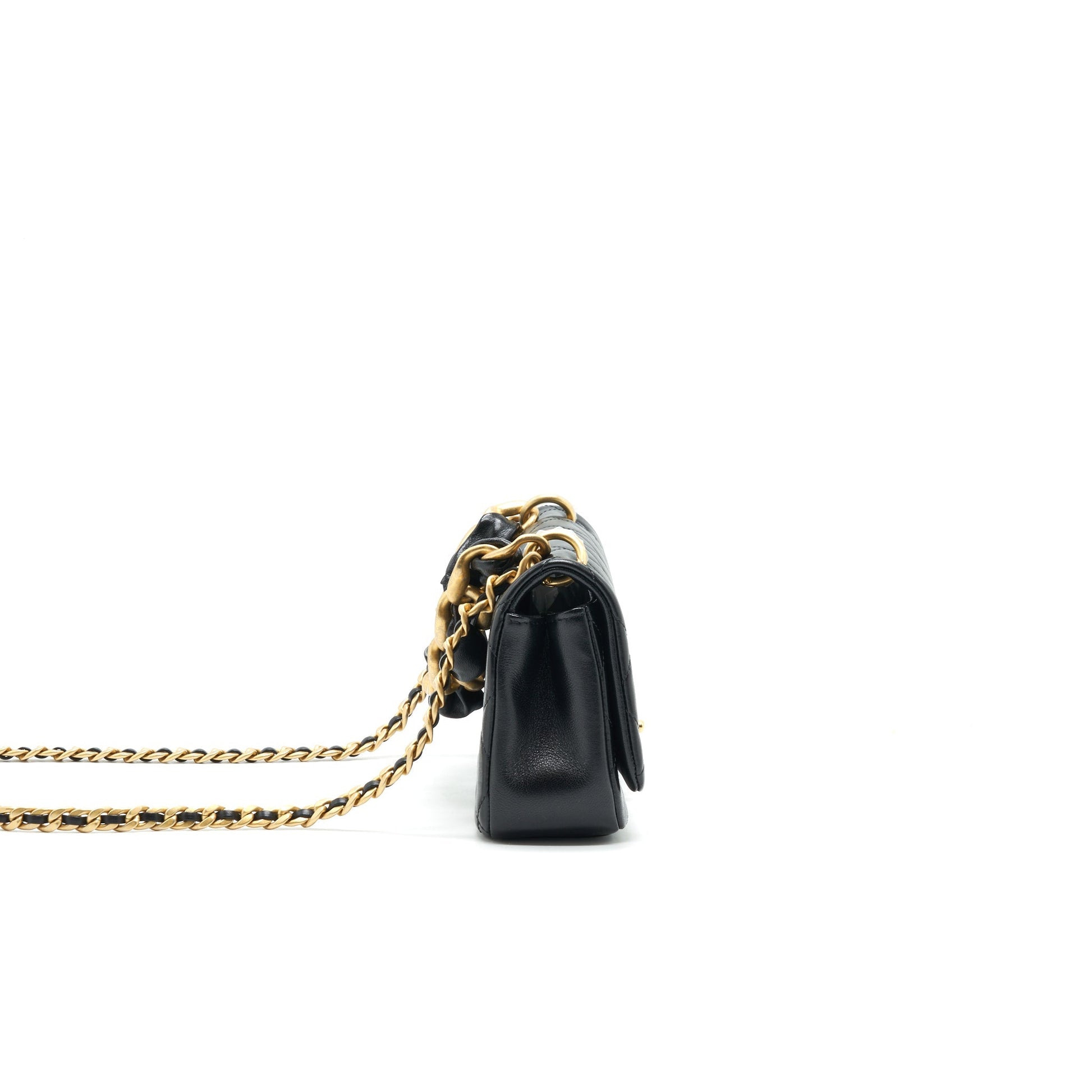 Chanel Shiny Lambskin Flap Bag Black