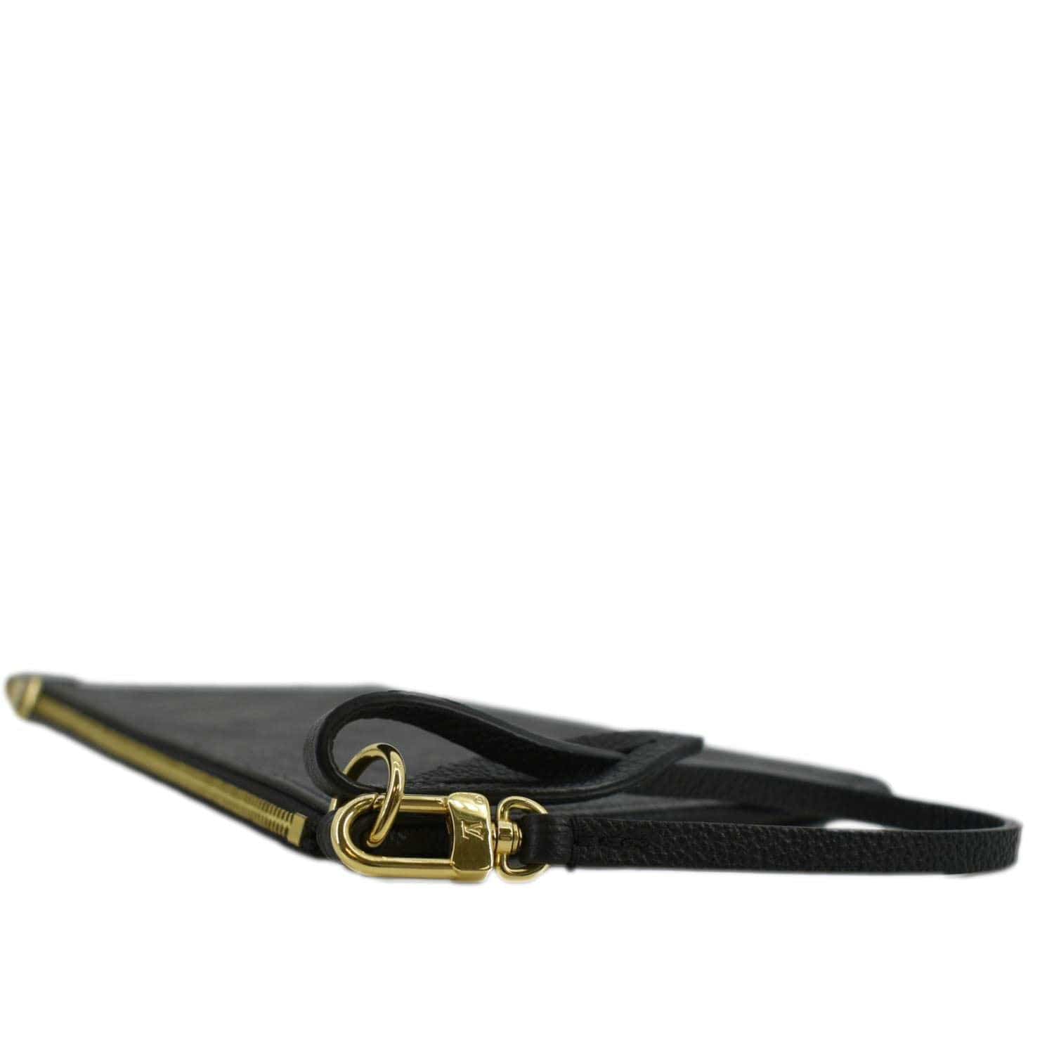 LOUIS VUITTON Neverfull Empreinte Monogram Pochette Wristlet Pouch Black
