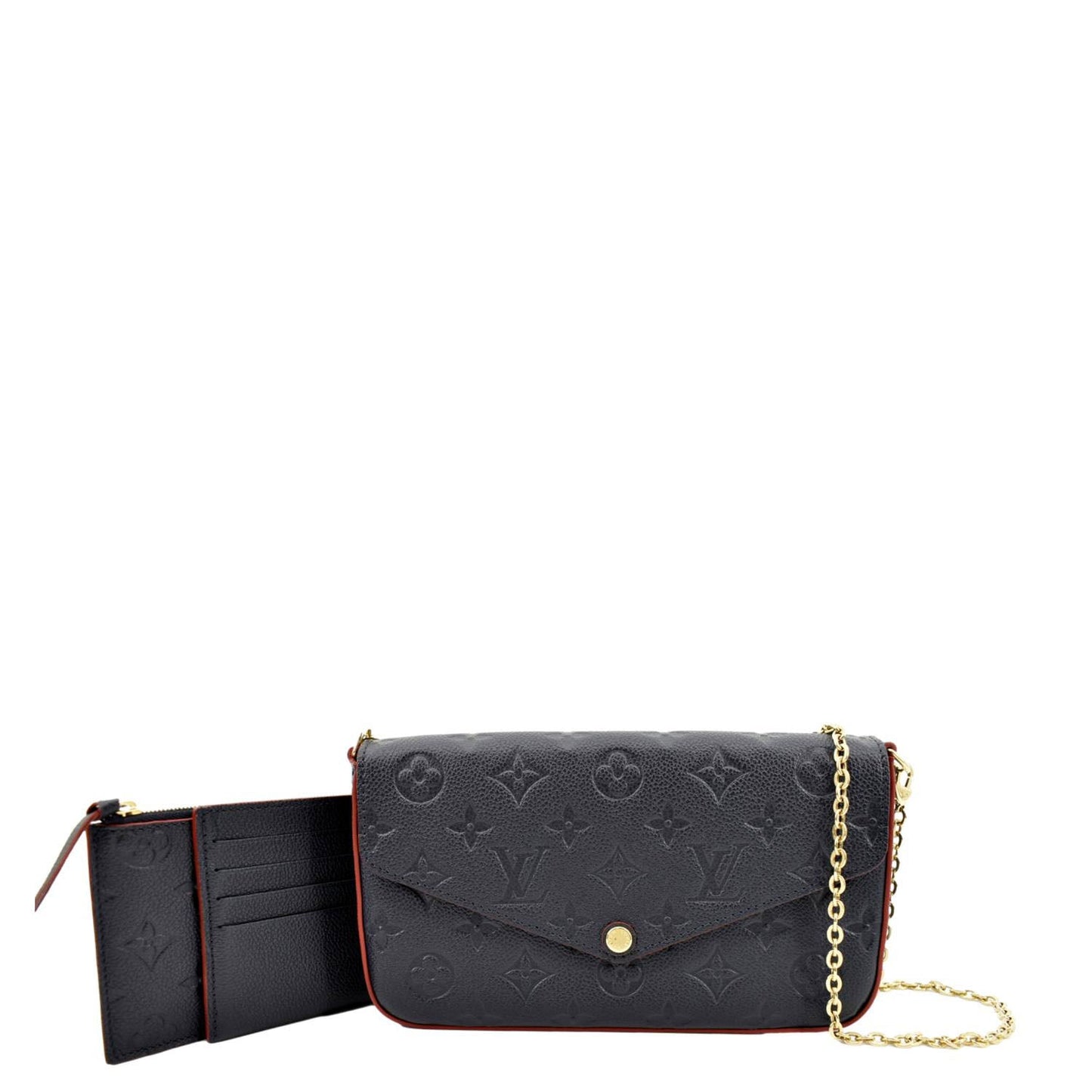 LOUIS VUITTON Felicie Monogram Empreinte Pochette Crossbody Bag Blue