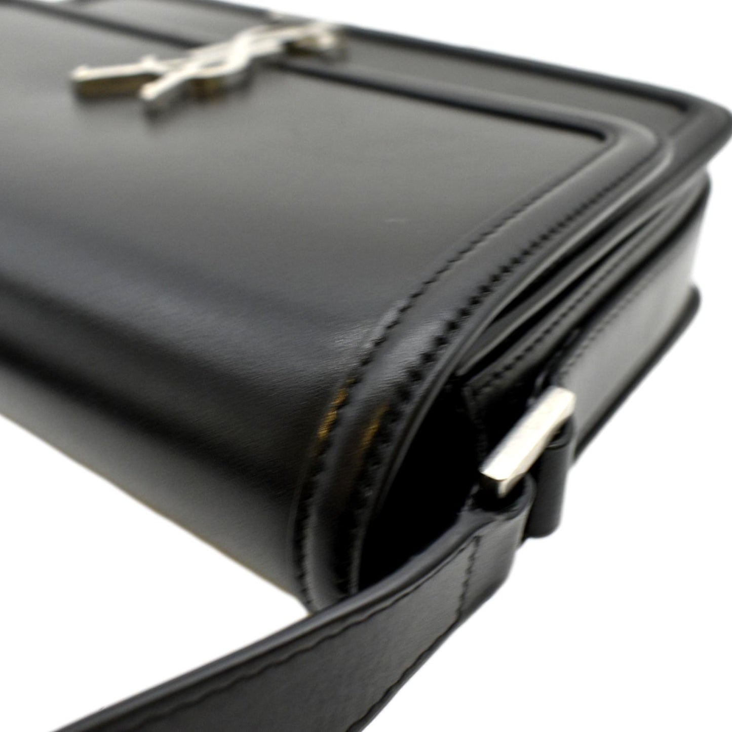 SAINT LAURENT Solferino Medium Leather Shoulder Bag Black
