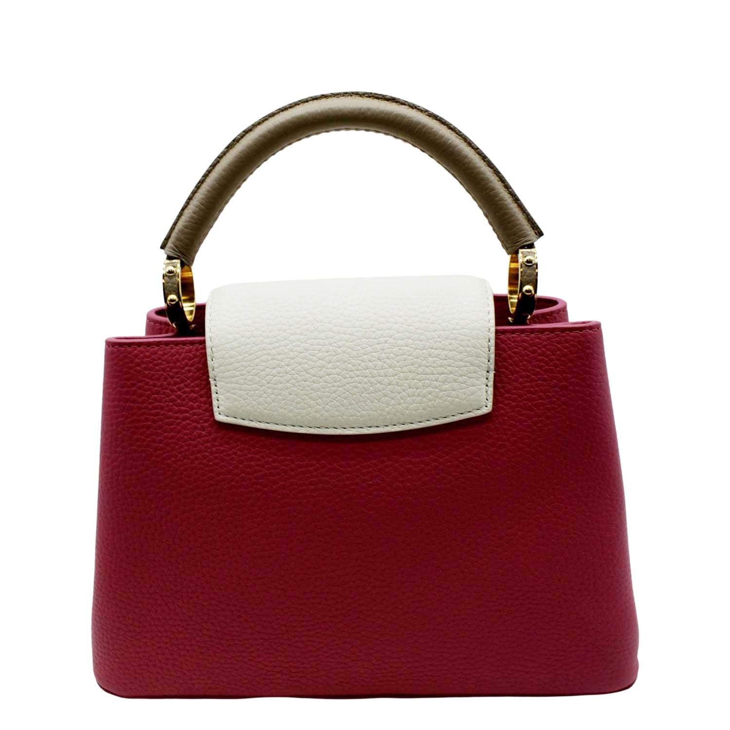 LOUIS VUITTON Capucines BB Leather Satchel Bag Scarlet Red