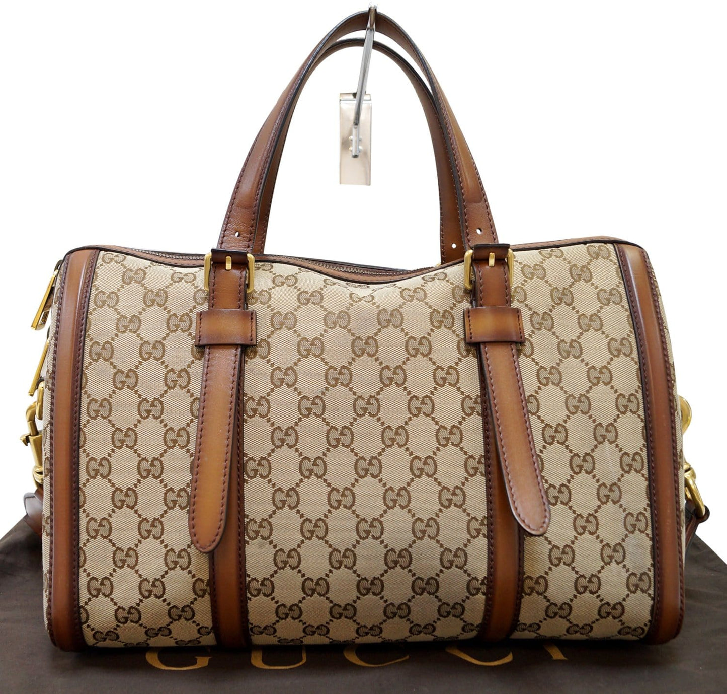 GUCCI Web GG Canvas Boston Bag 381044