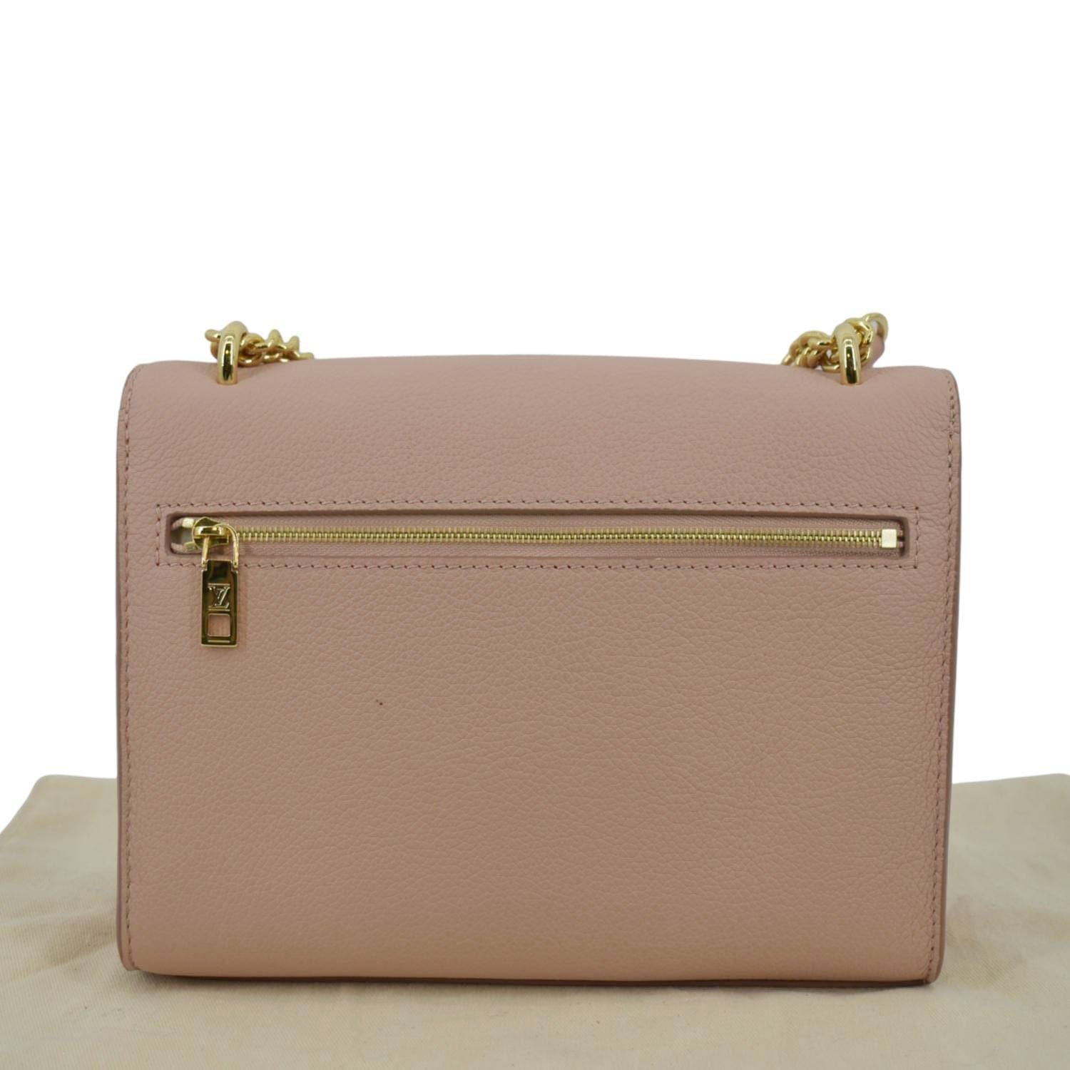 LOUIS VUITTON Mylockme Chain Calf Leather Chain Shoulder Bag Rose Trianon Pink