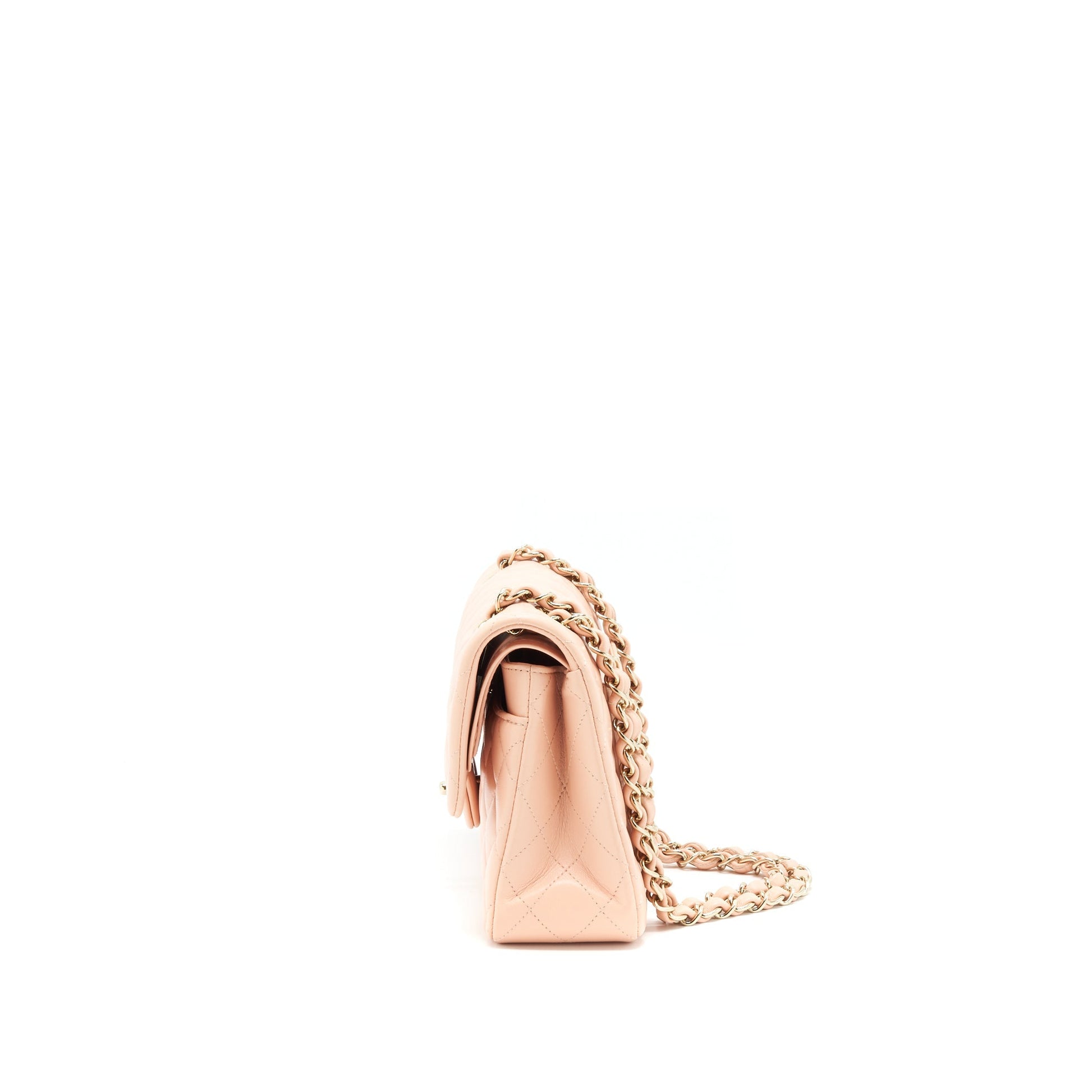 Chanel Small Classic Double Flap Bag Lambskin Pink L