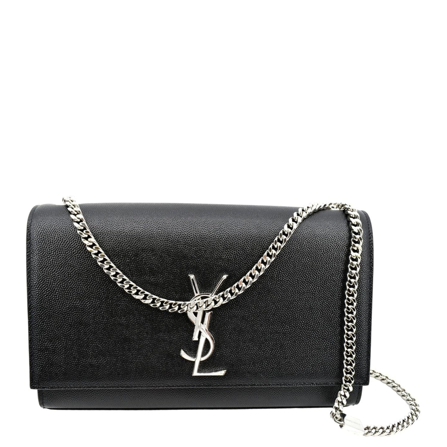 SAINT LAURENT Kate Medium Grain De Poudre Leather Crossbody Bag Black