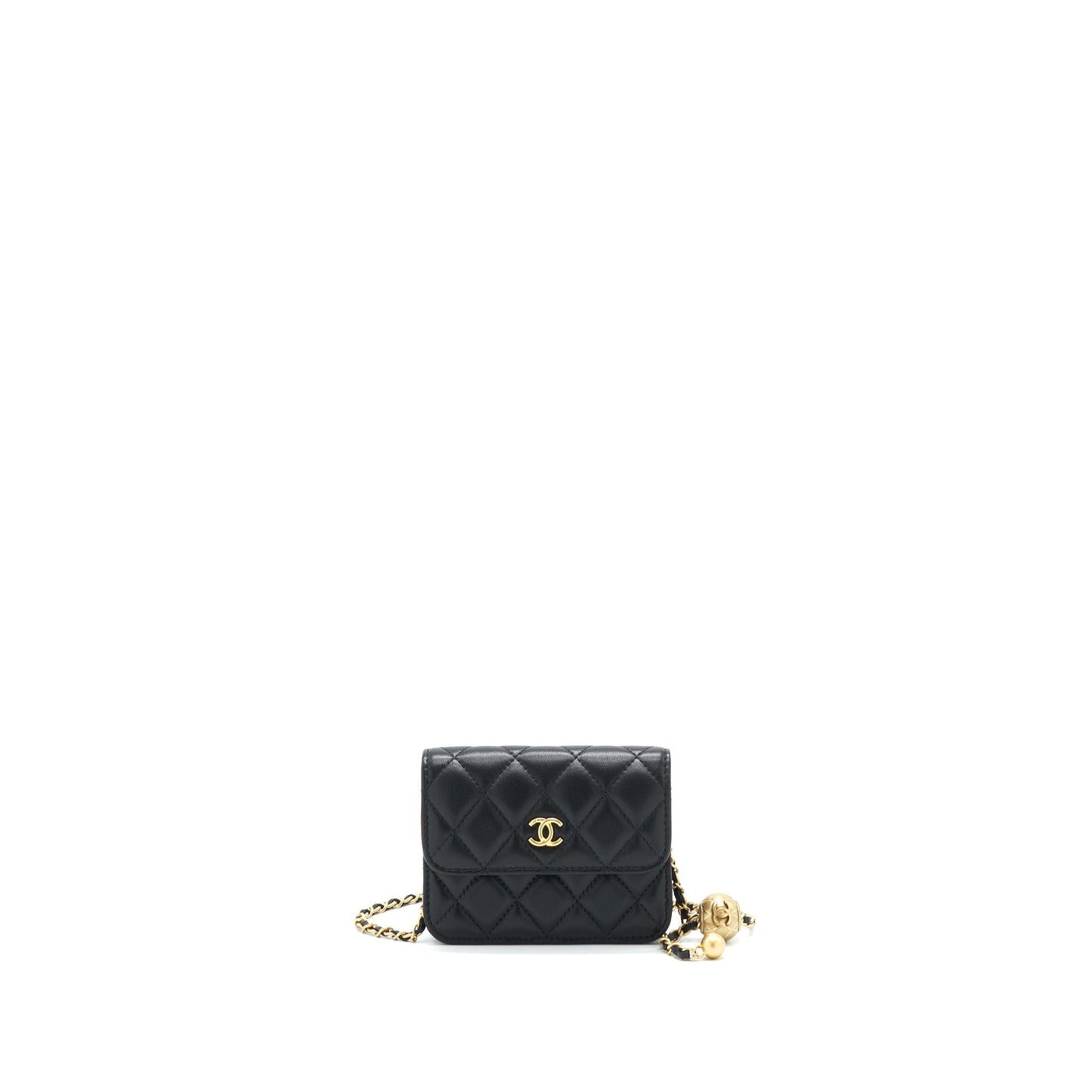 Chanel pearl crush Belt Bag Black with serial 30