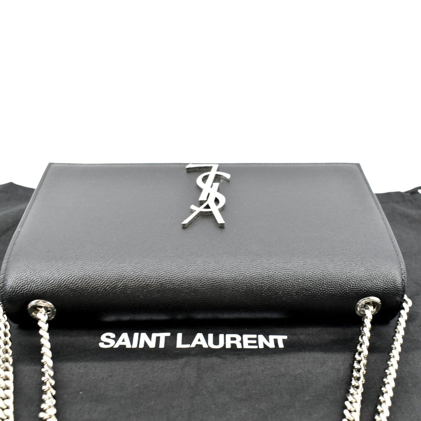 SAINT LAURENT Kate Medium Grain De Poudre Leather Crossbody Bag Black