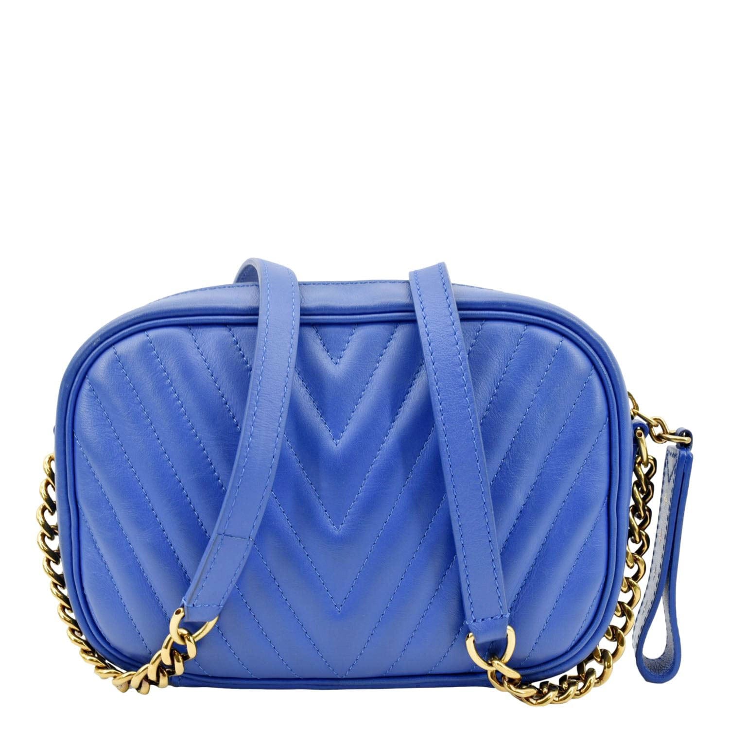 LOUIS VUITTON New Wave Quilted Leather Camera Shoulder Bag Light Blue