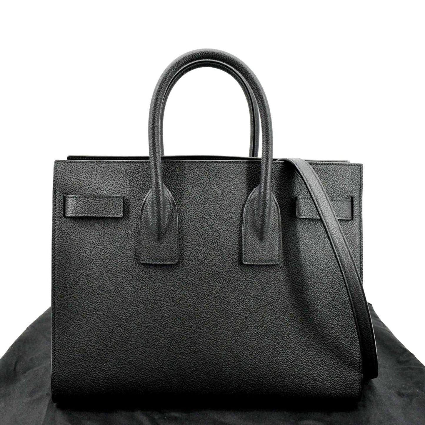 SAINT LAURENT Sac de Jour Leather Satchel Shoulder Bag Black