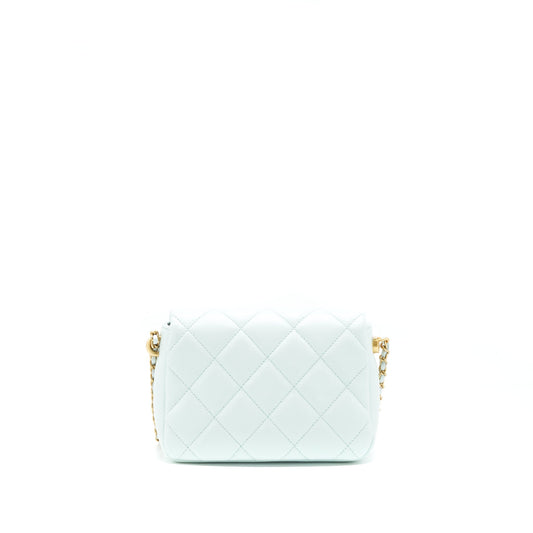 Chanel 21K My Perfect Mini Flap Bag Caviar Iridescent Pastel Green