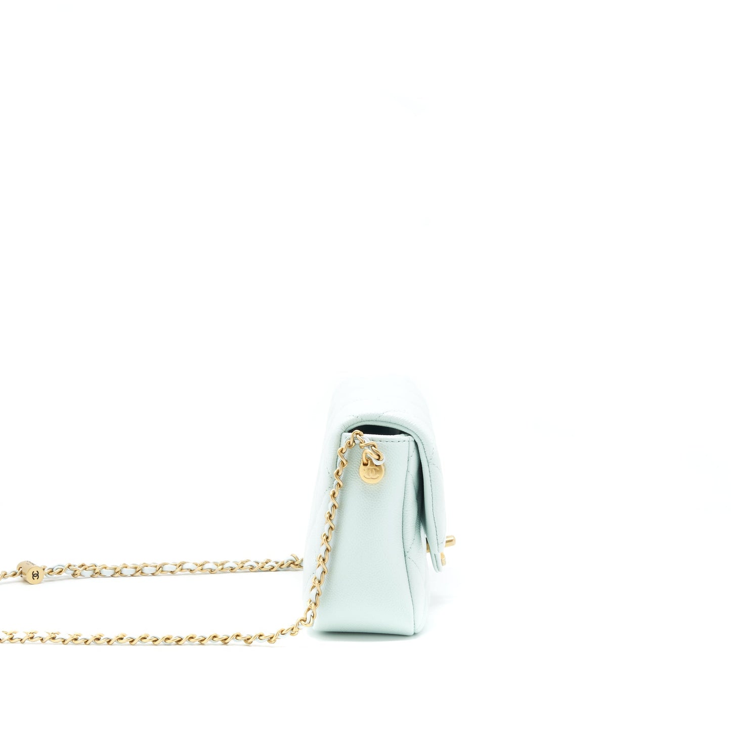 Chanel 21K My Perfect Mini Flap Bag Caviar Iridescent Pastel Green