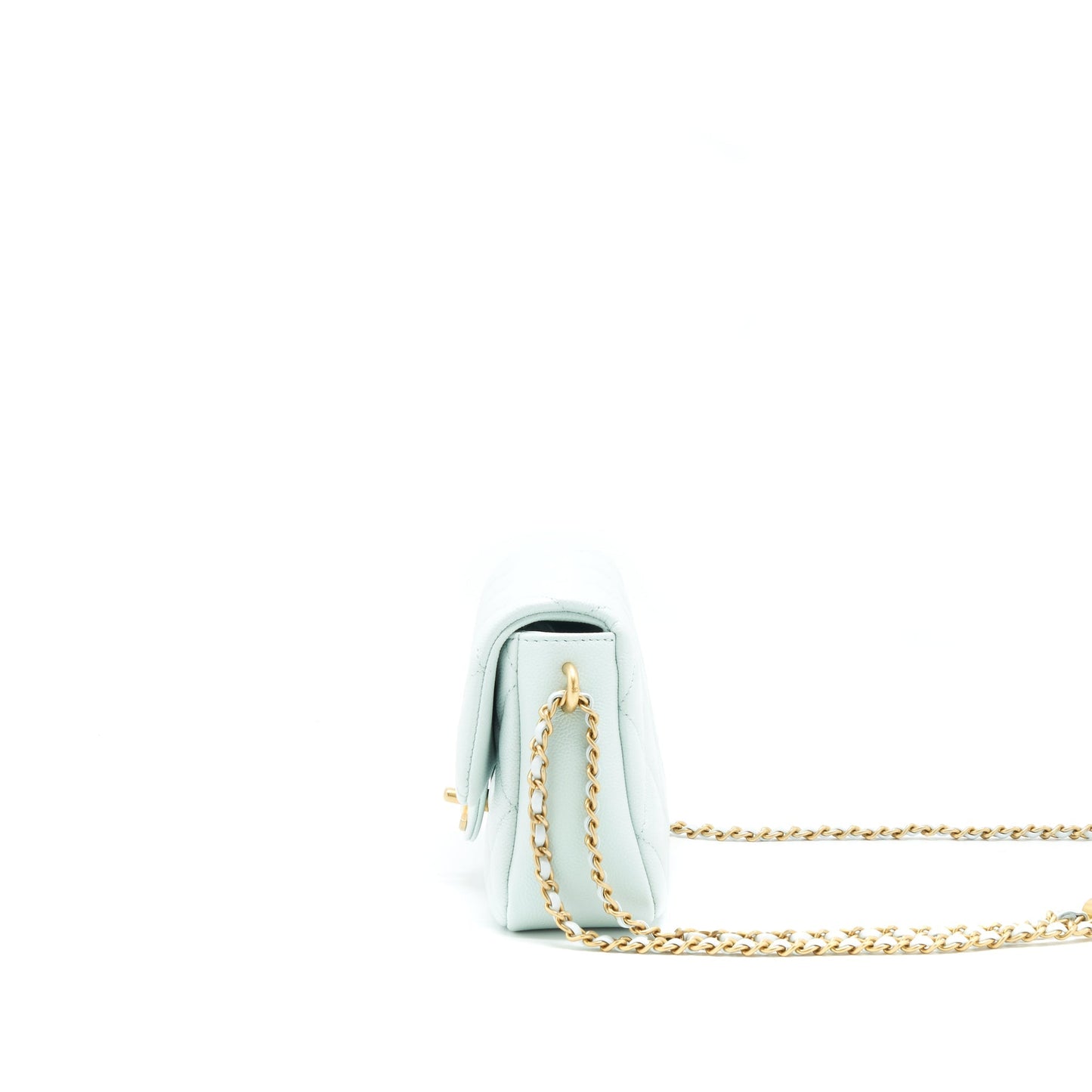 Chanel 21K My Perfect Mini Flap Bag Caviar Iridescent Pastel Green