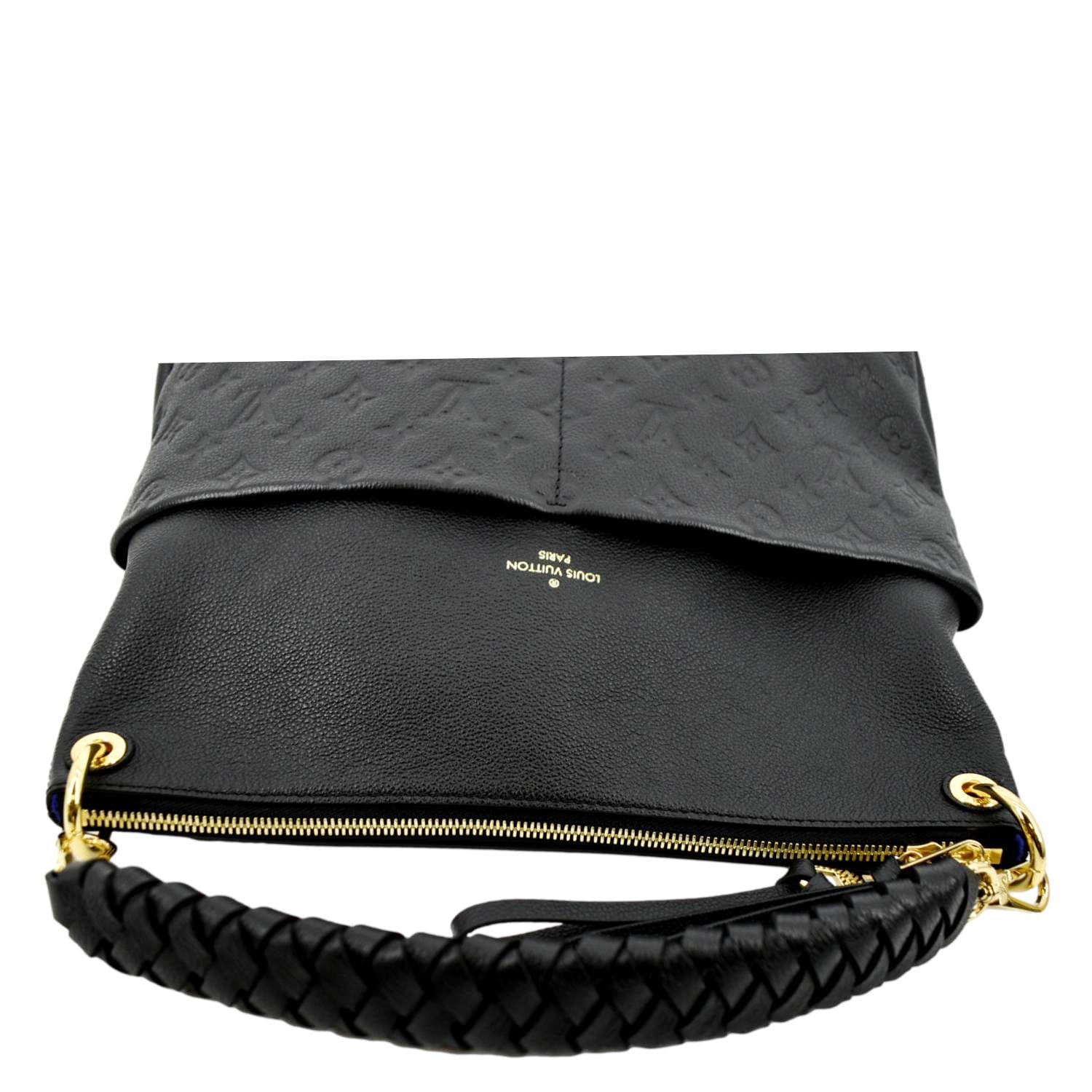 LOUIS VUITTON Maida Monogram Empreinte Leather Hobo Shoulder Bag Black