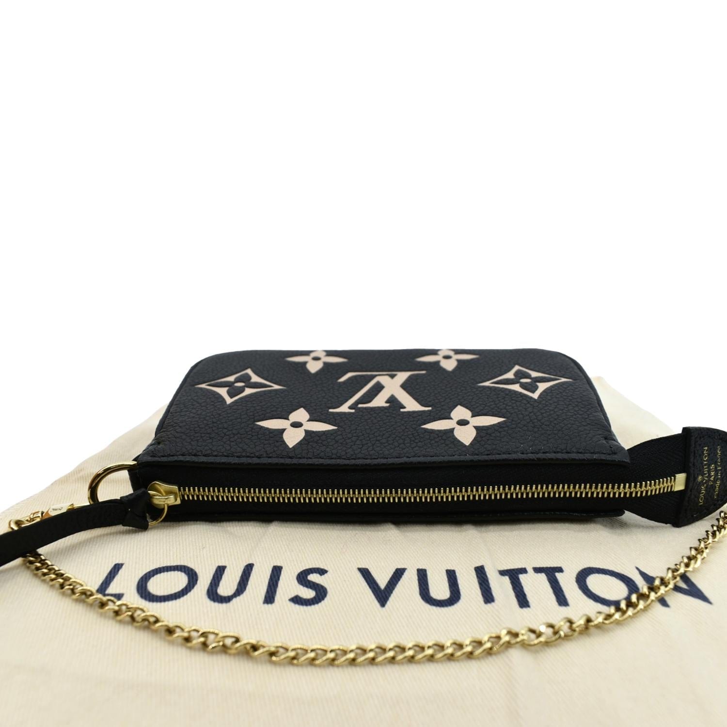 LOUIS VUITTON Mini Pochette Bicolor Monogram Empreinte Accessoires Pouch Black
