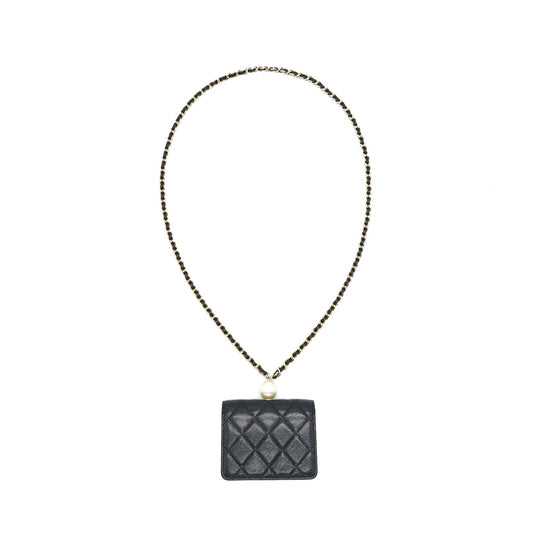 Chanel Flap Coin Purse with Chain Black Caviar L