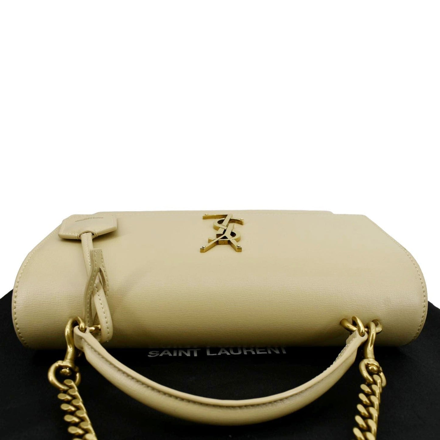 SAINT LAURENT Monogram Sunset Medium Leather Shoulder Bag Beige