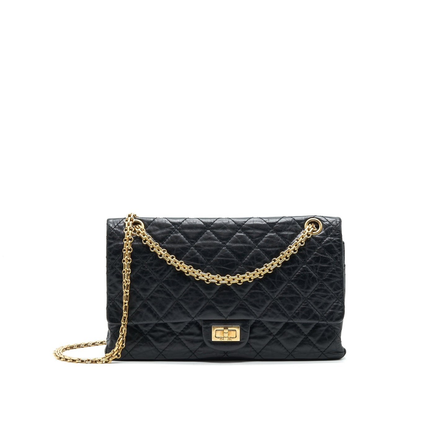 CHANEL 2.55 226 Reissue Flap Bag Aged Calfskin in Black
