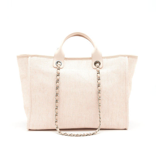 CHANEL DEAUVILLE MM TOTE BAG CANVAS PINK