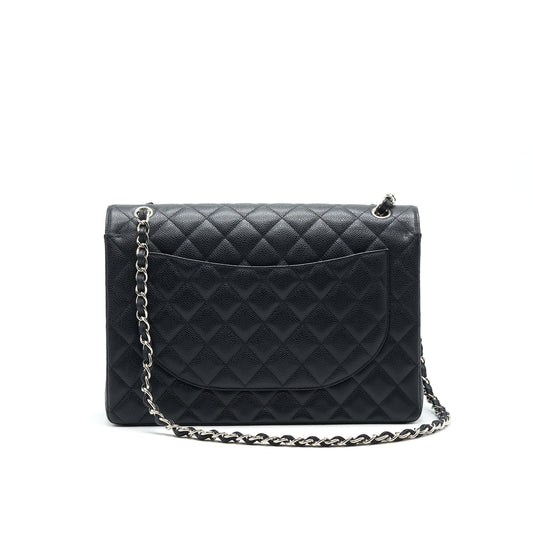 CHANEL CAVIER CLASSIC MAXI DOUBLE FLAP BAG BLACK