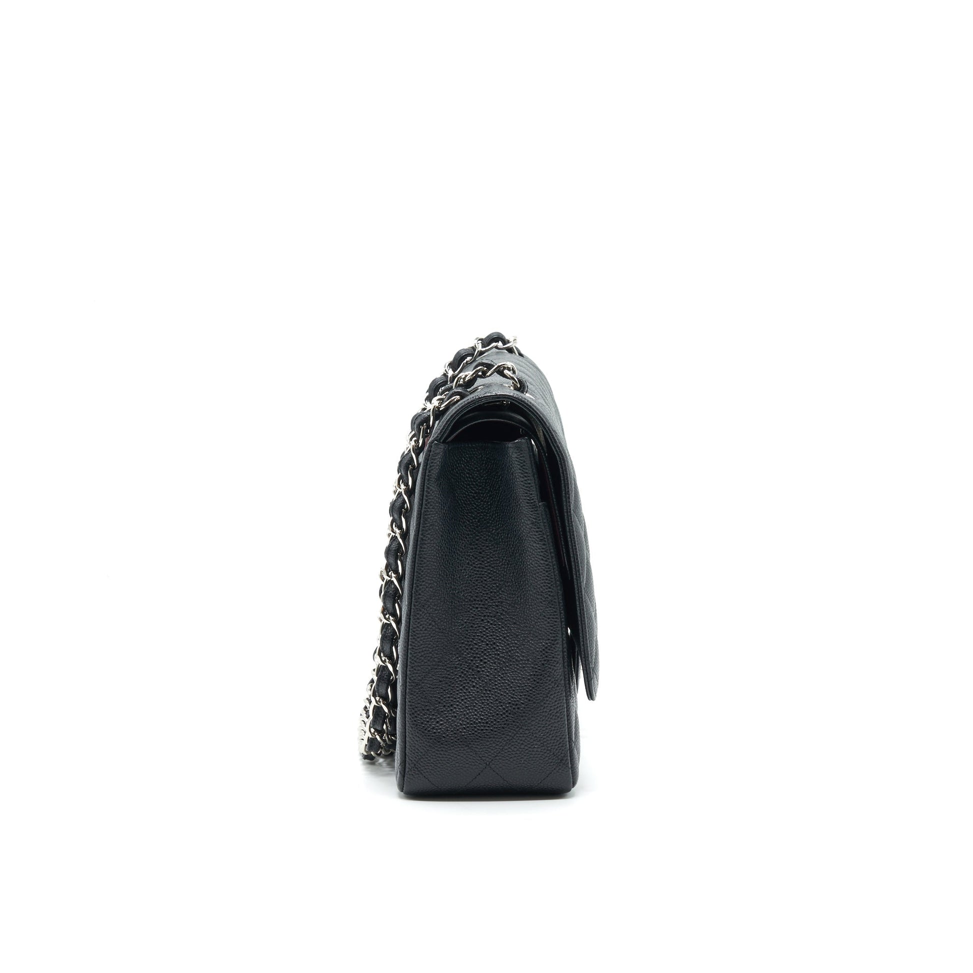 CHANEL CAVIER CLASSIC MAXI DOUBLE FLAP BAG BLACK