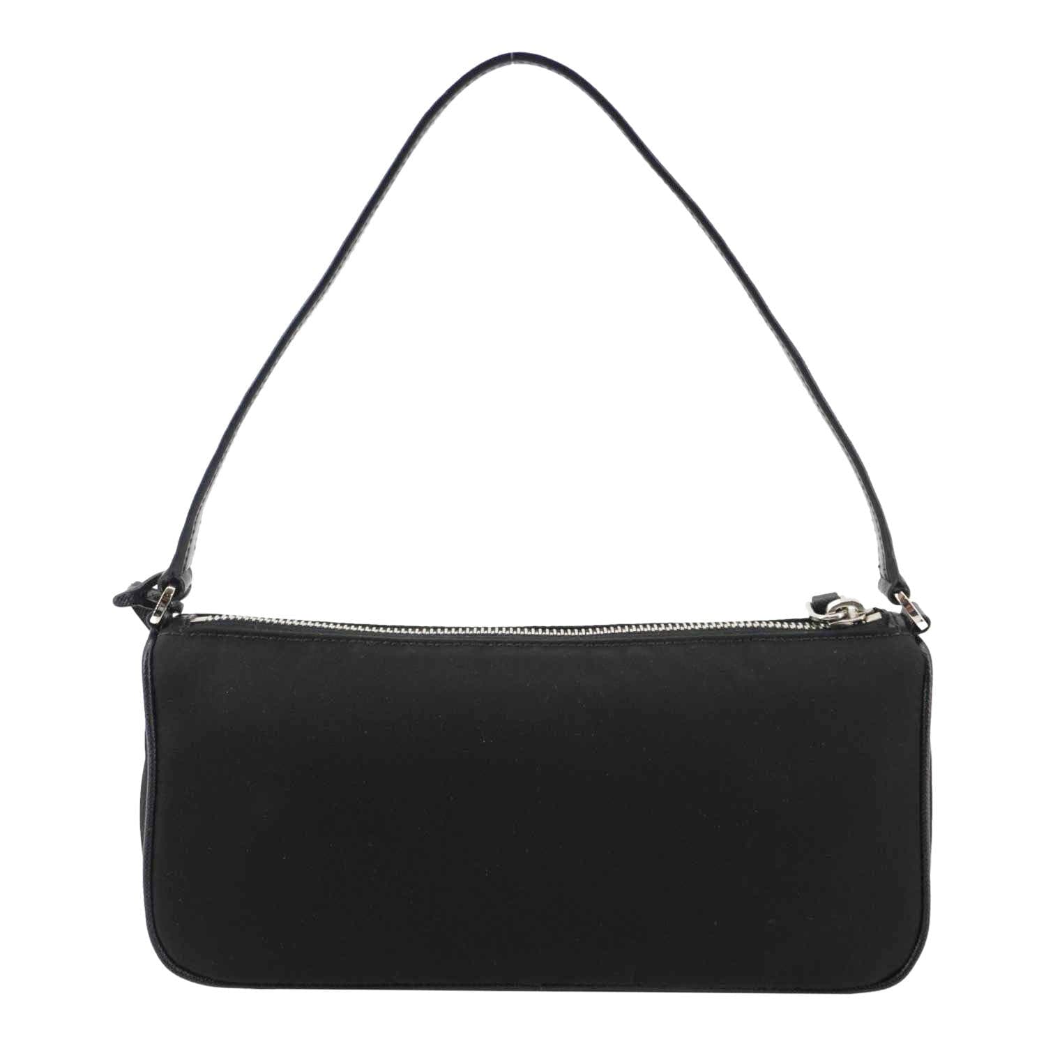 PRADA Accessory Pouch Nylon Hobo Bag Black