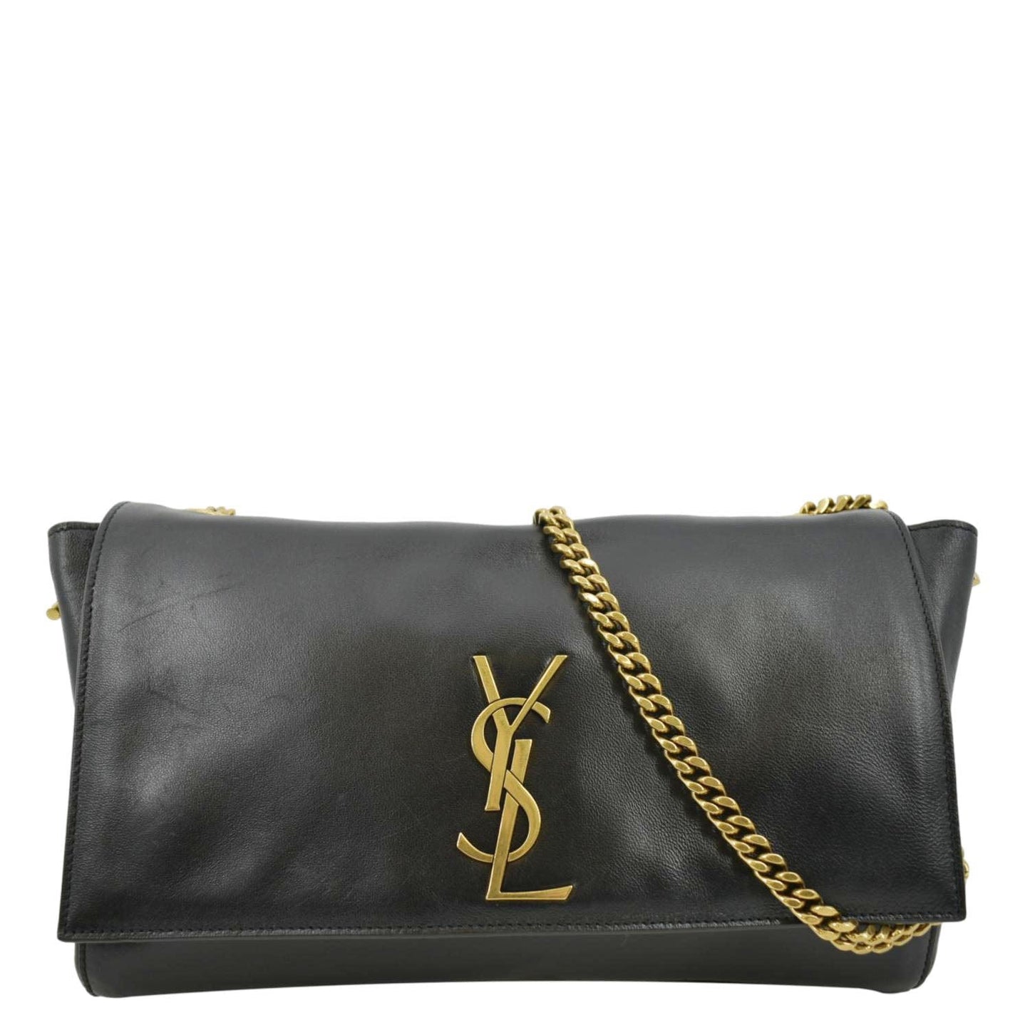 SAINT LAURENT Kate Reversible Medium Leather Crossbody Bag Black