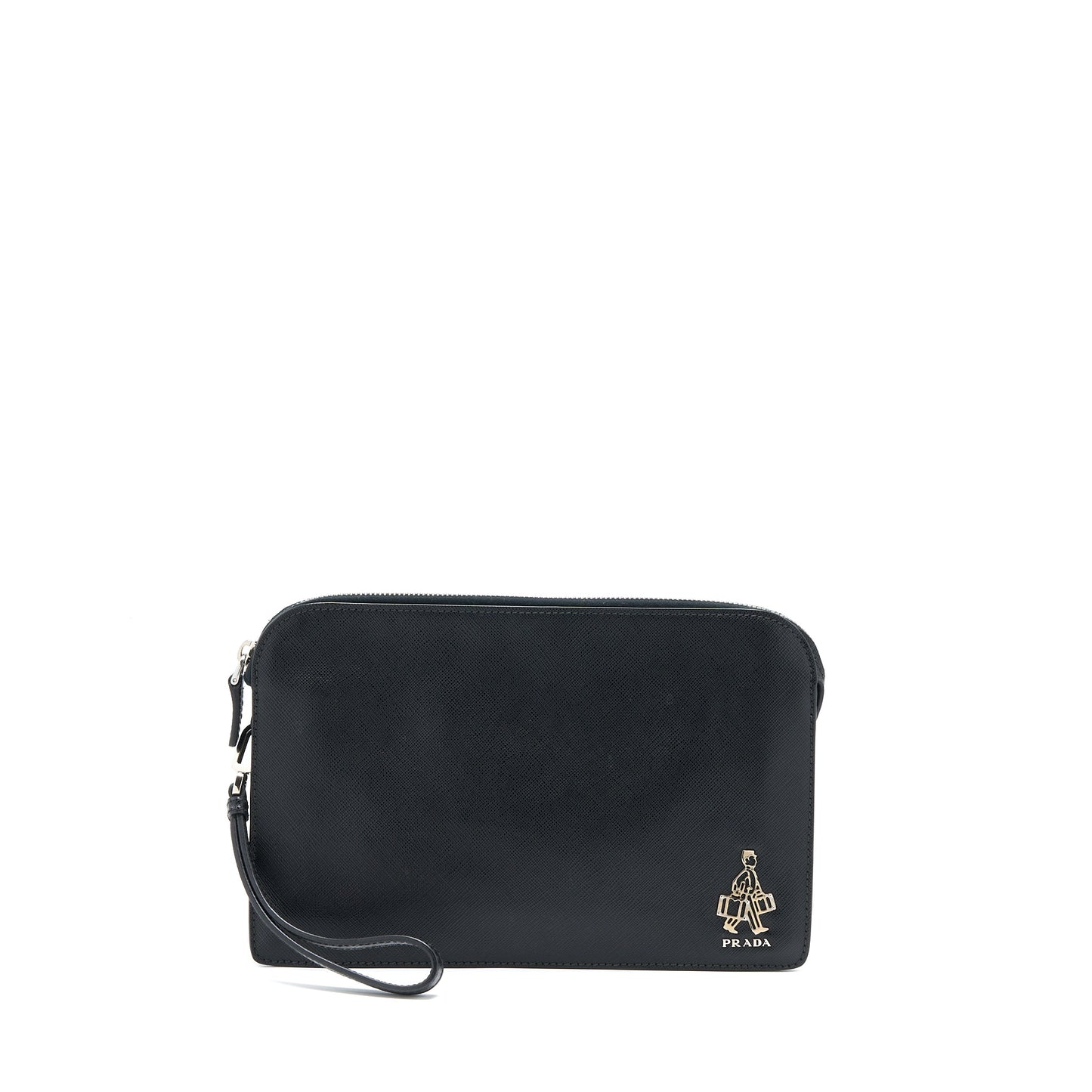 Prada Mens Clutch Soffiano Black SHW