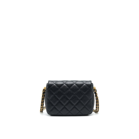 Chanel 21A Mini Square Flap Bag Caviar Black